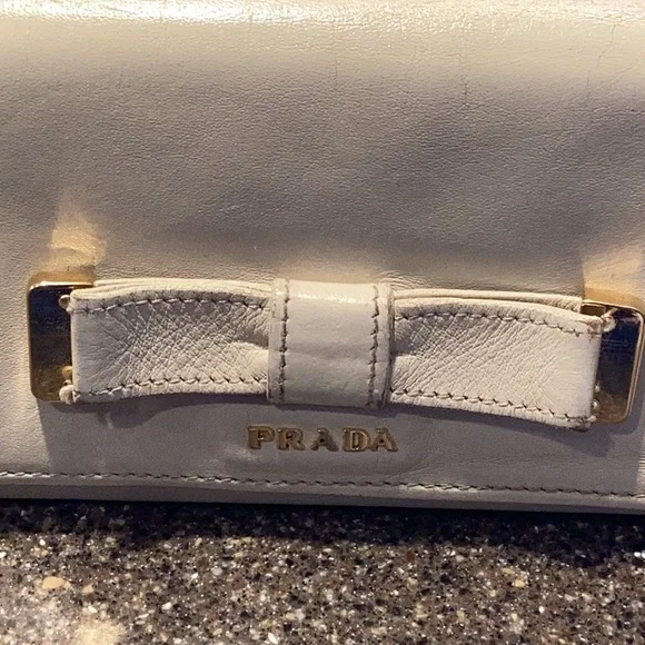 Prada long leather wallet with COA. Cream color. EUC - Picture 12 of 14